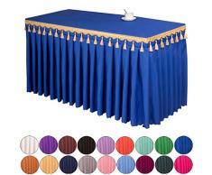JK Home Tischdecke Quaste Anhänger Tischdecke rechteckig Ausstelltisch Meeting Tisch Rock für Bankette, Polyester, königsblau, 180 * 60 * 75CM