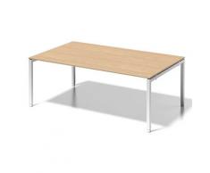 Bisley Cito Chefarbeitsplatz/Konferenztisch, 650-850 mm Höheneinstellbares U H 19 x B 2000 x T 1200 mm, Dekor Ahorn, Gestell Verkehrsweiß, Metall, Mp396 Dekor Ahorn, Gestell Verkehrsweiß, 120 x 200 x 85 cm