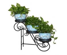 PENGJIE Pflanzenständer Blumenständer Pflanzregale aus Metall 3-Tier-Standfuß für Innen- und Außenbereich Ständerregal vergossen Succulent für die Balkondekoration Blumentopfhalter