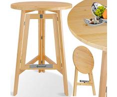 Kesser® Stehtisch Klappbar Massiv Holz Tannenholz | Ø 78cm x 111 cm Rund | Bistrotisch | Partytisch | Holzstehtisch | Gartentisch | Klapptisch | Holztisch | Tisch Klappbar | In- & Outdoor |