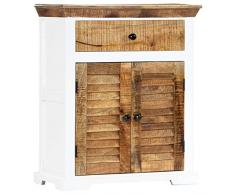 N / A vidaXL Sideboard Mit 1 Schublade und 2 Türen, Vitrinenschrank Küchenschrank Esszimmerschrank,Massivholz für Wohnzimmer, Schlafzimmer, Flur oder Bad 65 x 30 x 75 cm