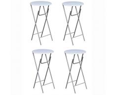 Festnight Praktisch Stehtisch Set 4 Stücke Klappbare Bartisch Bistrotische Klapptisch Biertisch Rund Tischplatte H?he 112cm