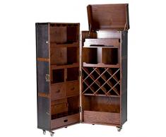 Butlers Hemingway Kofferbar aus Holz 150x60 cm in Braun - Barschrank inklusive Tablett