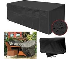 ZJZ Gartenmöbel Abdeckung Schutz Terrassenmöbel Terrassenmöbel Staubschutz Wasserdicht OxforOutdoor Rattan Tisch Schutz Doppelnaht, Schwarz , 270x180x89cm