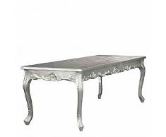 Casa Padrino Barock Esstisch Silber 200cm - Esszimmer Tisch