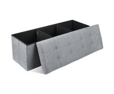 Homfa Sitzbank mit Stauraum 110x38x38cm Sitzhocker Bank Truhe mit Deckel Fußablage