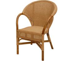 Esszimmer Loom Rattan Sessel mit Loom Geflecht Natur Braun Esszimmerstuhl Korb Esszimmersessel mit Armlehne