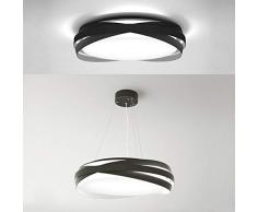 FREIHE Einfach Runde Pendelleuchte Dimmbar Modern Deckenleuchte LED Schwarz Esstischleuchte Wohnzimmer Schlafzimmer Esszimmer Einstellbar Ø59* H15cm 56W 3000-6000K