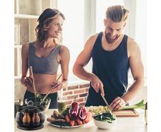 Relaxdays Gewürzkarussell, mit 8 Gewürzstreuern, 360° drehbar, tragbar, Kunststoff, HxD 17 x 19 cm, schwarz/transparent