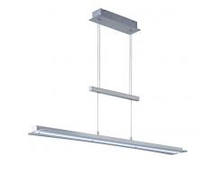 Reality Leuchten Smash R32421107 LED Pendelleuchte, Nickel Matt, Glas Weiß, 18 Watt