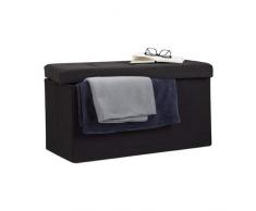 Relaxdays Faltbare Sitzbank XL, mit Stauraum, Sitzcube, Fußablage, Sitzwürfel als Aufbewahrungsbox, 38x76x38cm, schwarz