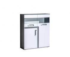 KRYSPOL Barschrank APETITO 16 Barkommode, Schrank mit Getränkefach (Anthrazit/Weiß)