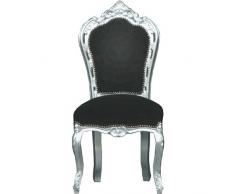 Barock Esszimmer Stuhl Schwarz/Silber Ludwig XIV Stuhl Wohnung Wohnen Rokoko Jugendstil Prunkstuhl Rokoko