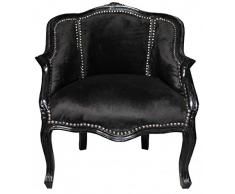 Casa Padrino Barock Damen Salon Sessel Schwarz/Schwarz - Möbel Antik Stil