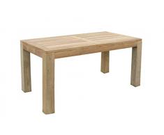 Teak Holz Tisch rechteckig mit quadratischen Eckbeinen 180x90x75cm