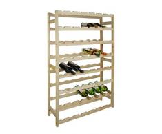Szagato Weinregal Holz 120 x 62 cm, Kiefer Natur, 56 Flaschen, Marke: Szagato, Made in Germany (Design-Weinschrank 62cm breit; Regal für Weinflaschen)