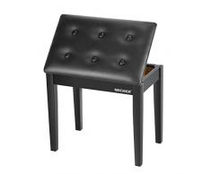 Neewer Klavierbank aus Holz mit Notenaufbewahrung Schwarzer Einsitzer aus Kunstleder Massivholzkonstruktion DX10