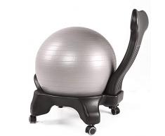 QIN Classic Balance Ball Chair - Bewegungsstabilität Yoga Ball Premium Ergonomischer Stuhl für Home und Office Desk mit Luftpumpe Executive Swivel Computer Stuhl