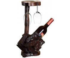 1yess Weinregal aus Holz Wein-Halter-kreativer Weinflasche Regal Aufsatz- Anzeige Wein-Halter Geschenke Dekorationen Inneneinrichtung