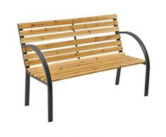 ArtLife 2-Sitzer Gartenbank Modena aus lackiertem Holz & Stahl | Rückenlehne + Armlehnen | Sitzbank Holzbank Gartenmöbel