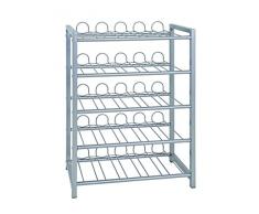 Haku Möbel Flaschenständer - Stahlrohr alufarben lackiert - für 45 Flaschen H 76 cm