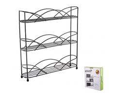 Kitchenista Freistehendes Gewürzregal 3-stöckig - Schwarz