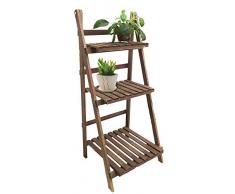 Spetebo Holz Pflanztreppe mit 3 Ablagen - klappbare Pflanz Etagere - Blumentreppe für Innen und Außen