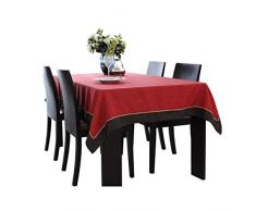 Liuwubing Tischdecke Tischdecke Haushalt Rote Leinen Tischdecke Rechteckige Couchtisch Tischdecke Staubdichte Mosaik Tischdecke (Color : RED, Size : 100 * 160CM)