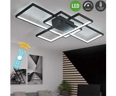 LED Deckenleuchte Wohnzimmer Lampen Dimmbar Deckenlampe Hängeleuchte Modern Eckig Designer Fernbedienung Leuchen Metall Acryl Schirm Decke Wohnzimmerlampe Esszimmerlampe Esstischlampe Badlampe
