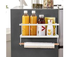 OIZEN Kühlschrank Regal Hängeregal für Kühlschrank Magnet/Montage Gewürzregal mit Ablage Küchenregal Küchen Organizer Aufbewahrung, Schwarz