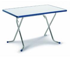 Best 33521185 Scherenklapptisch Nizza rechteckig, 110 x 70 cm, silber / blau