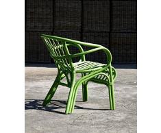 Armlehnstuhl, Rattan, Rattan Lackiert, apfelgrün, Sitzhöhe 43/40 cm, Sitzbreite 45/30 cm, Sitztiefe 44 cm