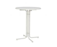 MFG Stehbiertisch Stahlrohrgestell weiß Sevelittplatte