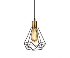 Tomshine Lampe, Pendelleuchte, Lampenschirm aus Metall, Diamant, 0-60 W, Deckenleuchte mit Kabel, Deko für Restaurant, Wohnzimmer, Esszimmer, Studio, 110-240 V (ohne Leuchtmittel) Style #1