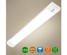 LED Feuchtraumleuchte 18W Airand LED Deckenleuchte Bad 4000K Neutralweiß LED Röhre 1800LM 60cm helle Decken lampe Wasserfest IP66 LED Leuchte für Garage Keller Werkstatt Warenhaus Badezimmer Küche