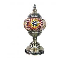 Tischlampe, türkisches Mosaik, handgefertigt, einzigartige Glaslampe mit Bronzefuß, schöne LED-Lampen, Heimdekoration für Nachttisch, Schlafzimmer, Wohnzimmer, Couchtisch