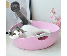 CAIXIN SHOP Rund Katzenbett Tierbedarf Komfortabler Tent Filzmaterials Durable Katze Nest Lehnstuhl Zur Verbesserung Der Schlafqualität, Geeignet Für Kleine Und Mittlere Katzen,Rosa