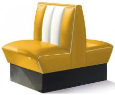 Bel Air Dinerbank Eckbank Sitzbank Bank Einrichtung Gastronomie Dinermöbel Lounge (Yellow/White)