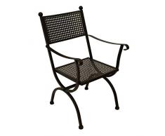 Gartenmoebel MBM Gartensessel Romeo Schmiedeeisen Marone-antik Gartenstuhl Sessel