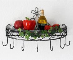 DanDiBo Wandregal 09919 Wandkonsole 50 cm Küchenregal aus Metall Topfhänger Kräuterregal