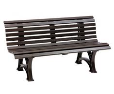 gartenmoebel-einkauf Gartenbank 3-sitzer 150cm, Kunststoff braun, wetterfest