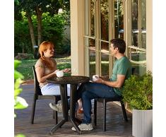 Koll Living Terrassen-Set/Lounge Set/Bistro-Set: 2X Stühle, 1x Mosaik-Tisch, braun - In toller Mosaik Optik