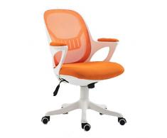 Lehnstühle Stuhl Computer Stuhl Home Study Stuhl Studie Schreibtisch Stuhl Bürostuhl Aufzug Drehstuhl Tragfähigkeit 150 kg (Color : Orange, Size : 64 * 64 * 98cm)