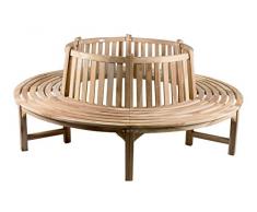 Ambientehome Teakholz Gartenbank voller Kreis Baumbank Natur, ca. 220 cm Ø