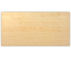 Bümö® stabile Tischplatte 2,5 cm stark - DIY Schreibtischplatte aus Holz | Bürotischplatte belastbar mit 120 kg | Spanholzplatte in vielen Formen & Dekoren| Platte für Büro, Tisch & mehr (Rechteck: 200 x 100 cm, Ahorn)