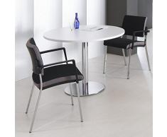 Optima runder Besprechungstisch Esstisch Küchentisch Tisch Weiß Rund Ø 100 cm