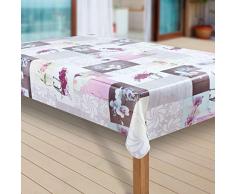 laro Wachstuch-Tischdecke Abwaschbar Garten-Tischdecke Wachstischdecke PVC Plastik-Tischdecken Eckig Meterware Wasserabweisend Abwischbar GAC, Größe:100x140 cm, Muster:Orchidee