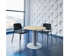 WeberBÜRO Optima runder Besprechungstisch Ø 80 cm Ahorn Silbernes Gestell Tisch Esstisch Küchentisch