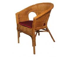 Rattansessel / Rattanstuhl Lisa , Fb. honig inkl. Sitzkissen