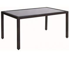 acamp Gartentisch Geflechttisch 140x90 cm schwarz